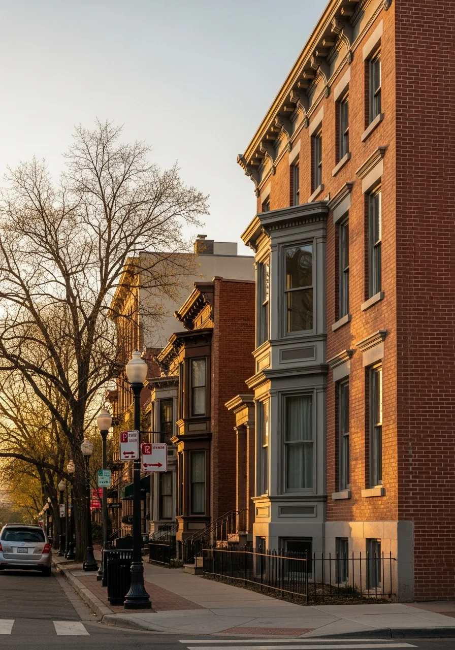 Street-level view of a renovated Denver neighborhood property with period-appropriate details and urban streetscape.